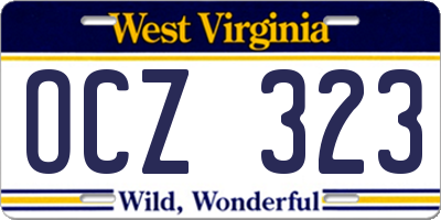 WV license plate OCZ323