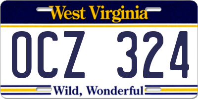 WV license plate OCZ324