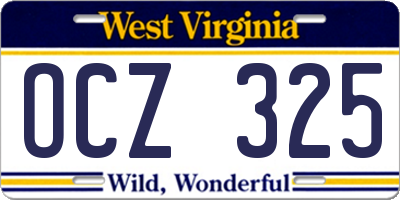 WV license plate OCZ325