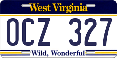 WV license plate OCZ327