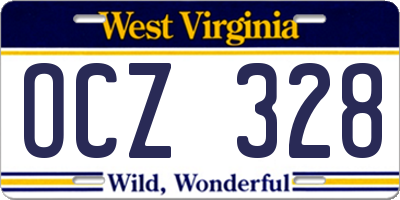 WV license plate OCZ328