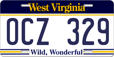 WV license plate OCZ329