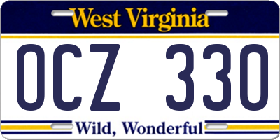 WV license plate OCZ330