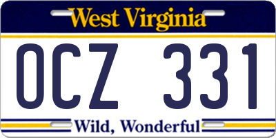 WV license plate OCZ331