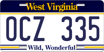 WV license plate OCZ335