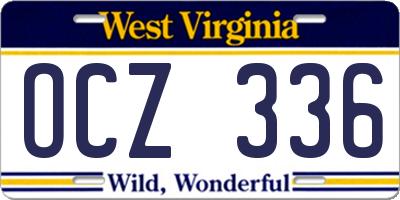 WV license plate OCZ336