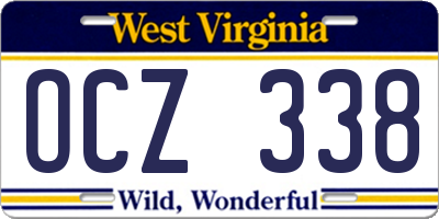 WV license plate OCZ338