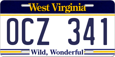 WV license plate OCZ341