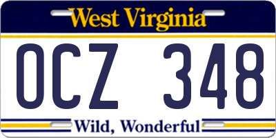 WV license plate OCZ348