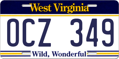 WV license plate OCZ349