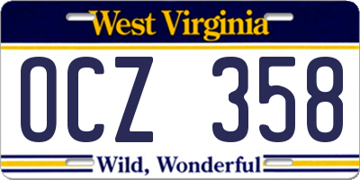 WV license plate OCZ358