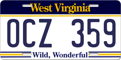 WV license plate OCZ359