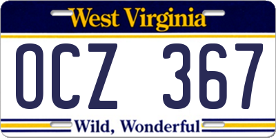WV license plate OCZ367