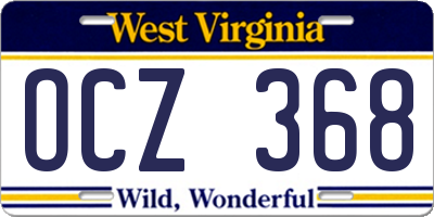 WV license plate OCZ368