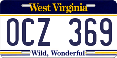 WV license plate OCZ369