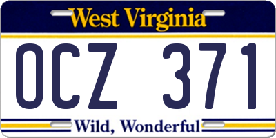 WV license plate OCZ371