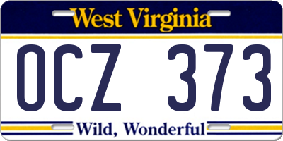 WV license plate OCZ373