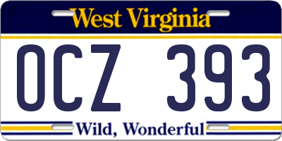 WV license plate OCZ393