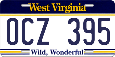 WV license plate OCZ395