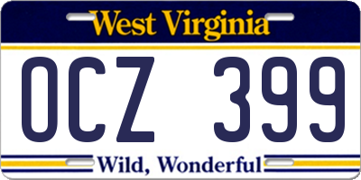 WV license plate OCZ399