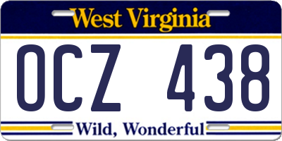 WV license plate OCZ438