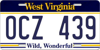 WV license plate OCZ439