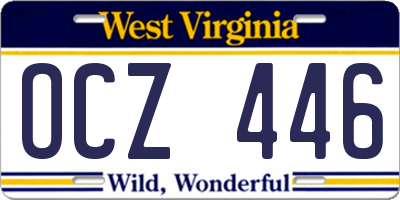 WV license plate OCZ446