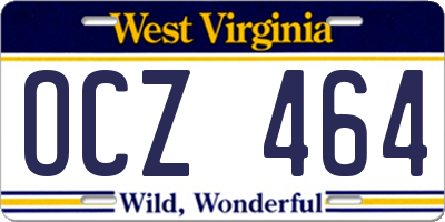 WV license plate OCZ464