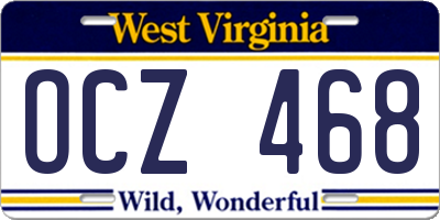 WV license plate OCZ468