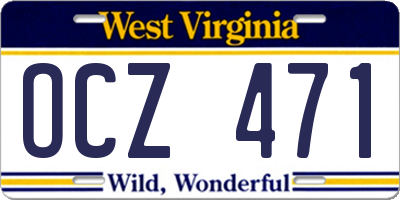 WV license plate OCZ471
