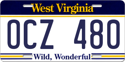 WV license plate OCZ480