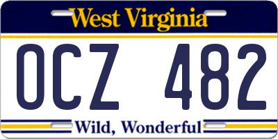 WV license plate OCZ482