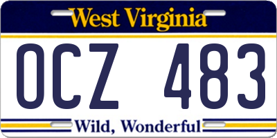 WV license plate OCZ483