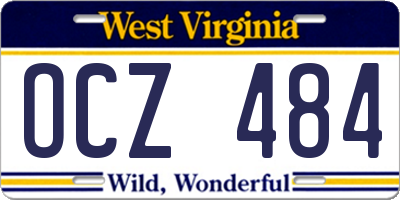 WV license plate OCZ484