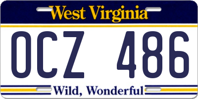 WV license plate OCZ486