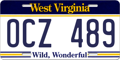 WV license plate OCZ489