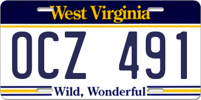 WV license plate OCZ491
