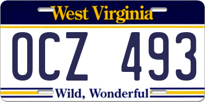 WV license plate OCZ493