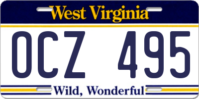 WV license plate OCZ495