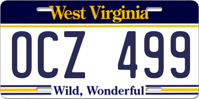 WV license plate OCZ499