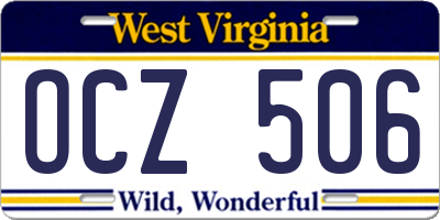 WV license plate OCZ506