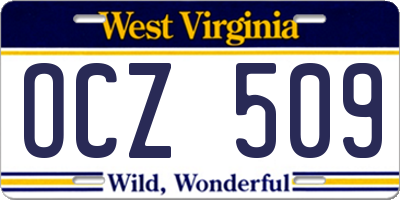 WV license plate OCZ509