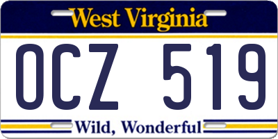 WV license plate OCZ519