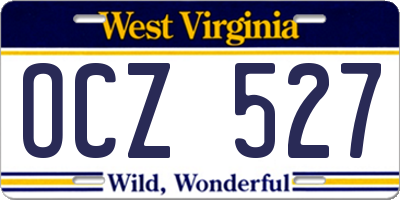 WV license plate OCZ527