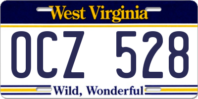 WV license plate OCZ528