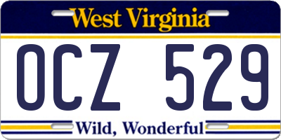 WV license plate OCZ529