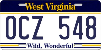 WV license plate OCZ548