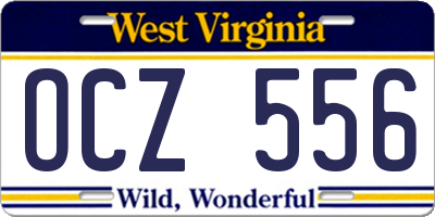 WV license plate OCZ556