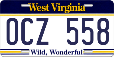 WV license plate OCZ558