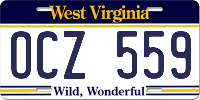 WV license plate OCZ559